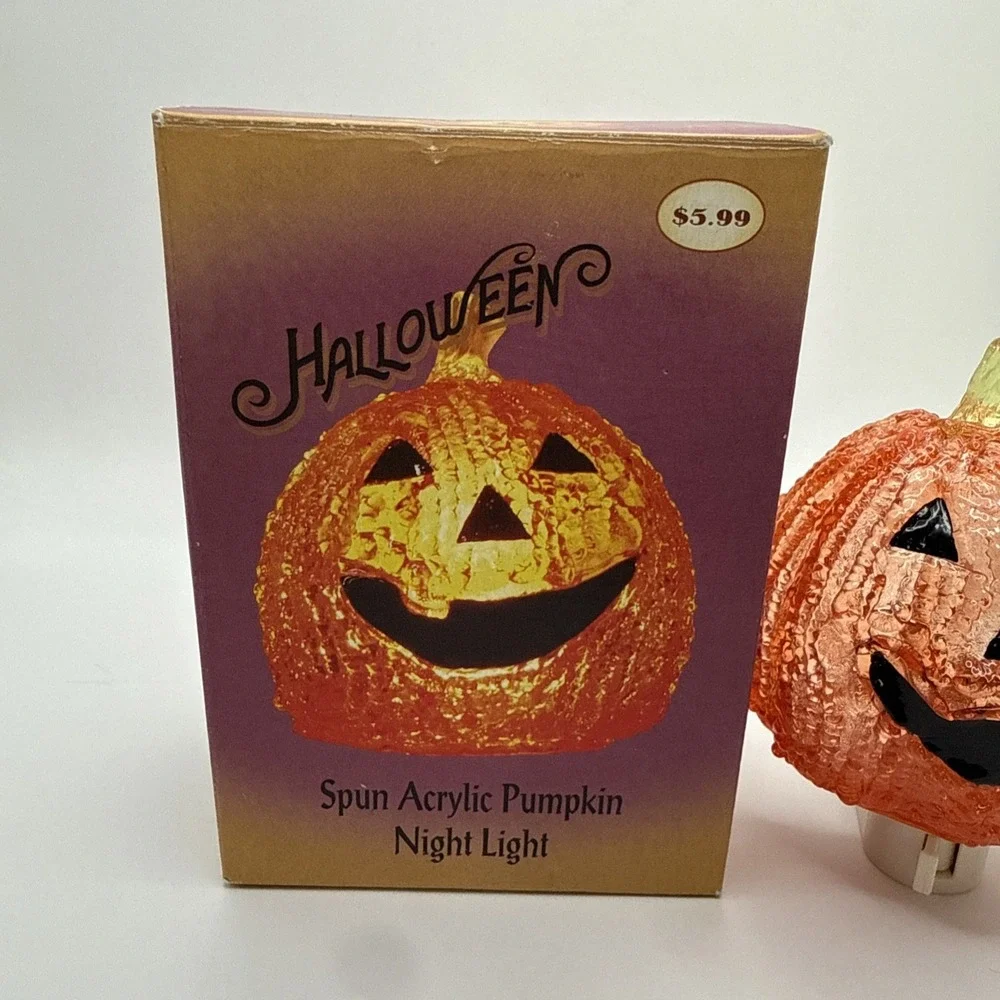 Halloween Spun Acrylic Pumpkin Jack O'Lantern 4